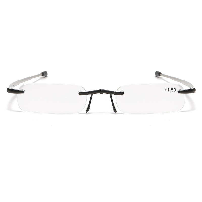 Rimless Telescope Folding Reading Glasses with portable cases