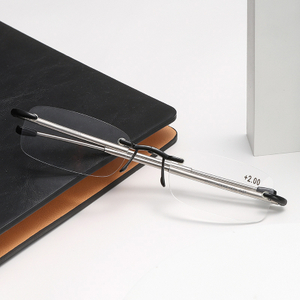 Rimless Telescope Folding Reading Glasses with portable cases