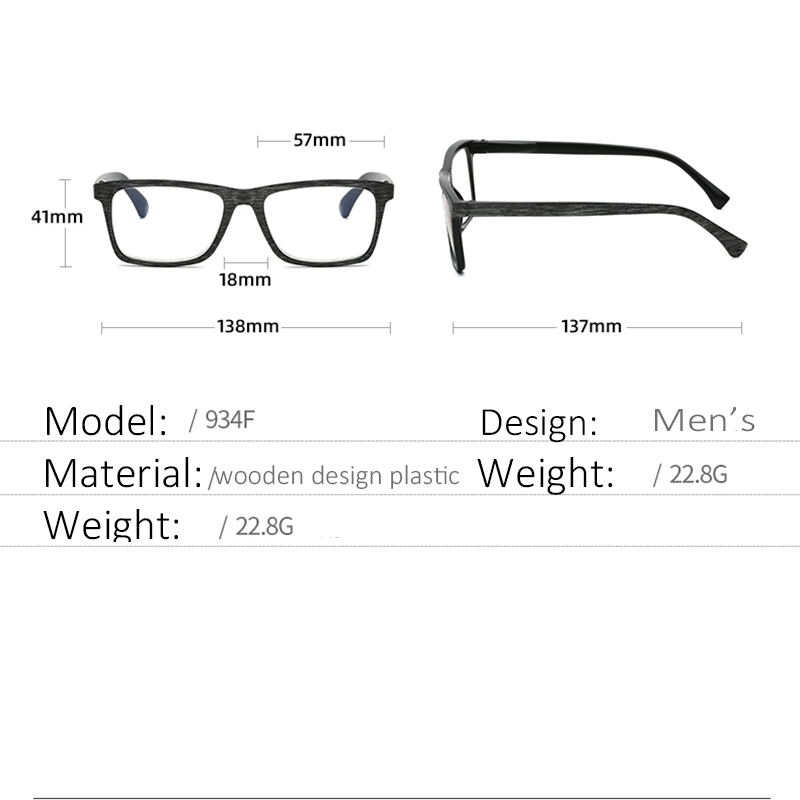 Men's Reading Glasses Wooden Design Blue Light Blocking,eye protection UV400