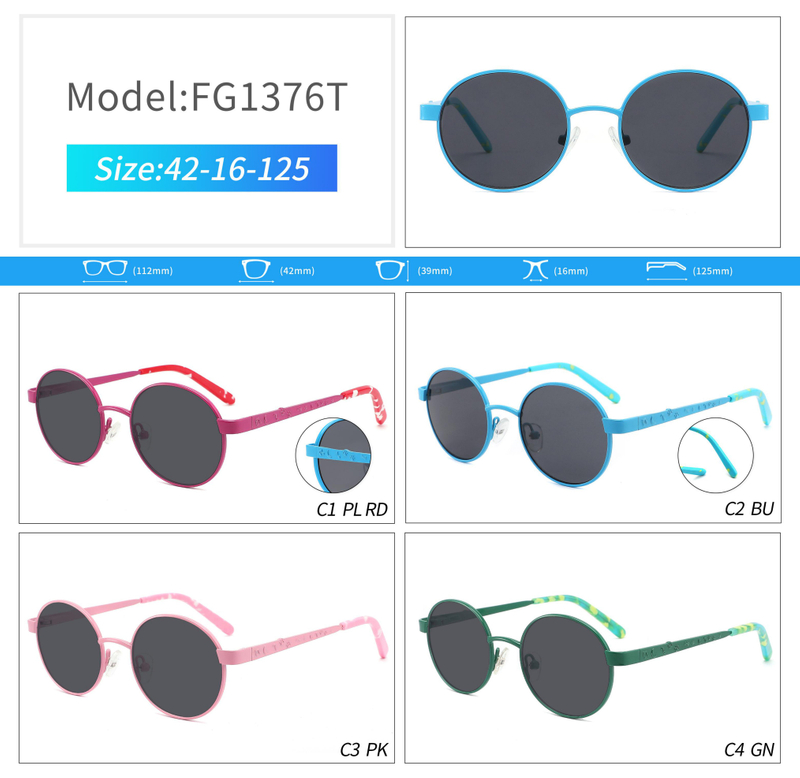 Kids Colored Metal Polarized Sunglasses Optical Frames series