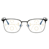 Men's Vintage Stainless Steel Multi Focus Reading Glasses Blue Light Blocking HD lens