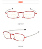 909F Portable Telescope Arms Multi Focus Photochromic Folding Reading Glasses Color Change Lens with Leather Pouch
