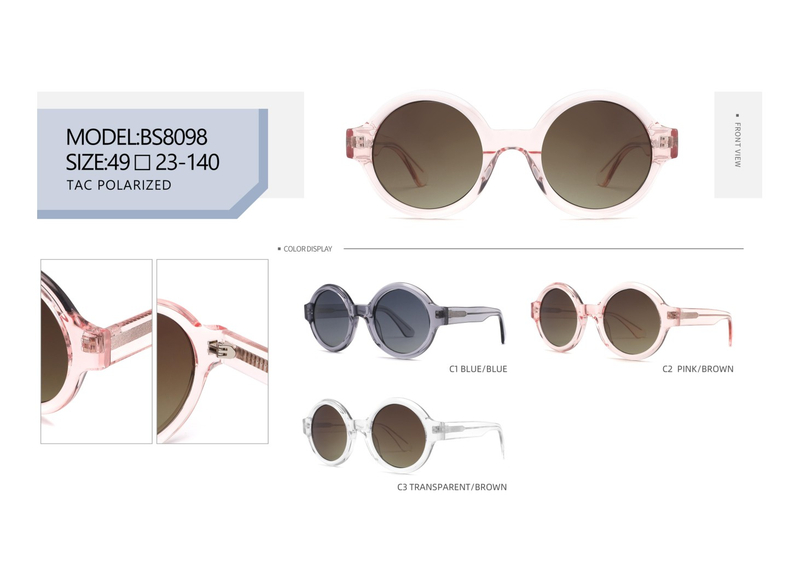  Ladies Round Vintage Design Unisex Trendy UV400 TAC Polarized Acetate Sunglasses
