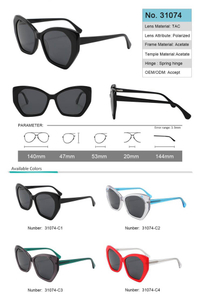 Ladies Polarized Aviator Acetate Sunglasses