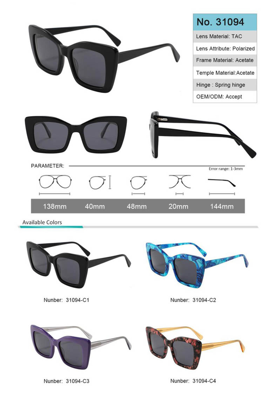 Ready to Sell Acetate Sunglasses TAC polarized lens No MOQ