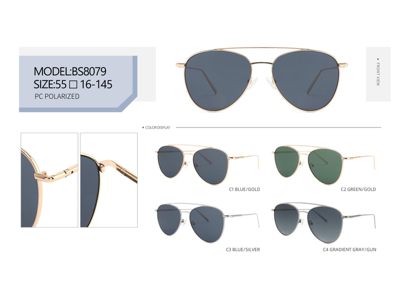  PC Polarized Aviator Metal Sunglasses