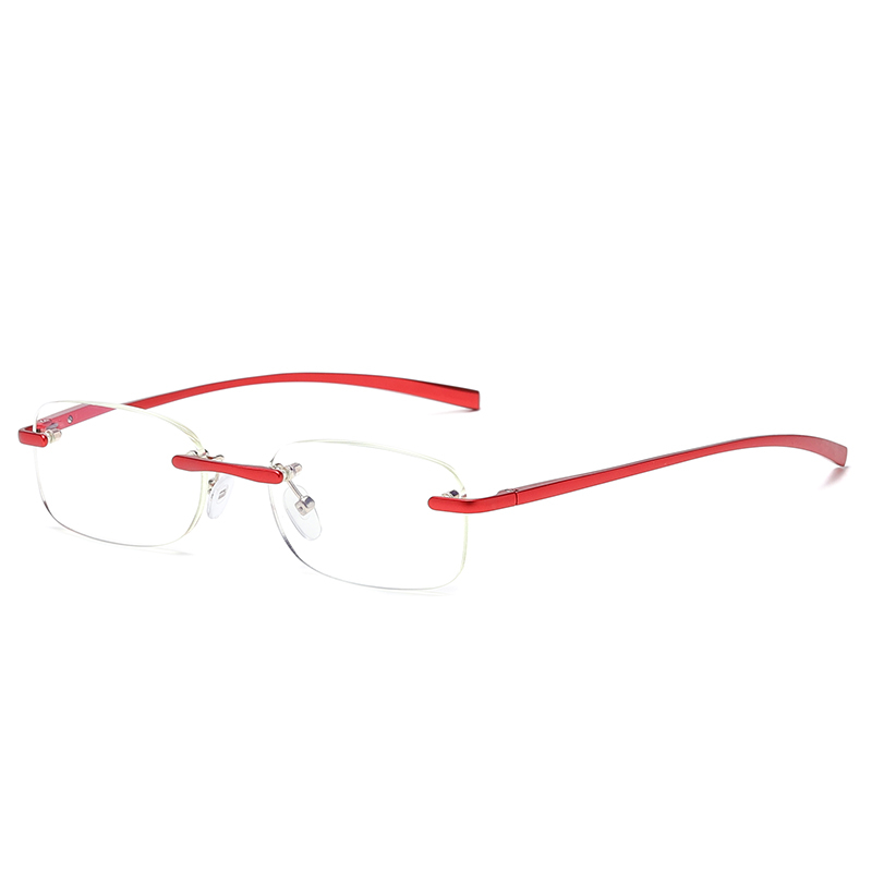 Ultra Light Aluminium Blue Light Blocking Rimless Reading Glasses 