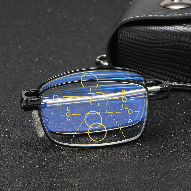  Portable Telescope Arms Multi Focus Photochromic Folding Reading Glasses