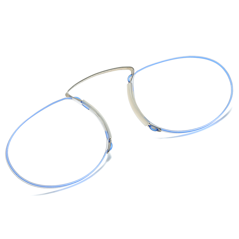 Rimless Nose Clip Reading Glasses UV400 Blue Light Blocking Lens