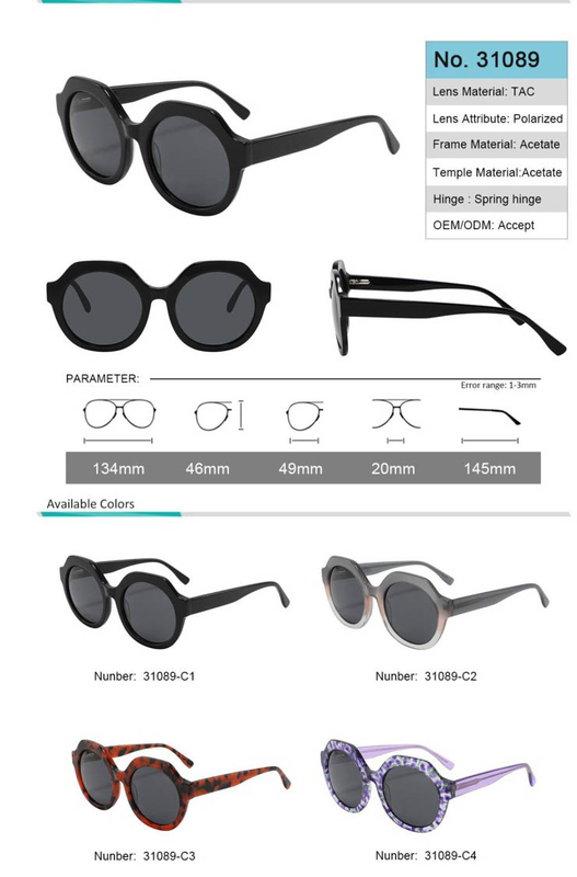 Ladies Polarized Aviator Acetate Sunglasses