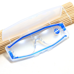 360 Degree Rotation Arms Folding Reading Glasses,Hd Blue Light Blocking Lens,eye Protection Uv400,With Slim Thin Cases