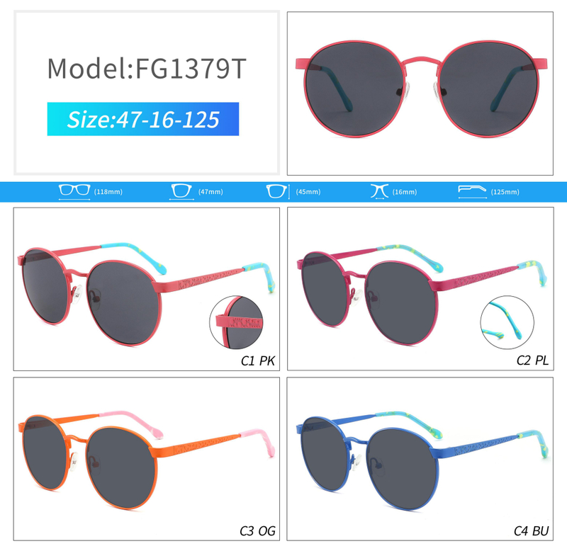 Kids Colored Metal Polarized Sunglasses Optical Frames series