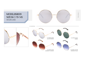 Hot Sale Ready To Sale Vintage Round Design Unisex Trendy UV400 PC Polarized Lens Stainless Steel Sunglasses