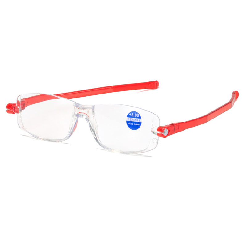 360 Degree Rotation Arms Folding Reading Glasses,Hd Blue Light Blocking Lens,eye Protection Uv400,With Slim Thin Cases