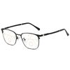 Men's Vintage Stainless Steel Multi Focus Reading Glasses Blue Light Blocking HD lens