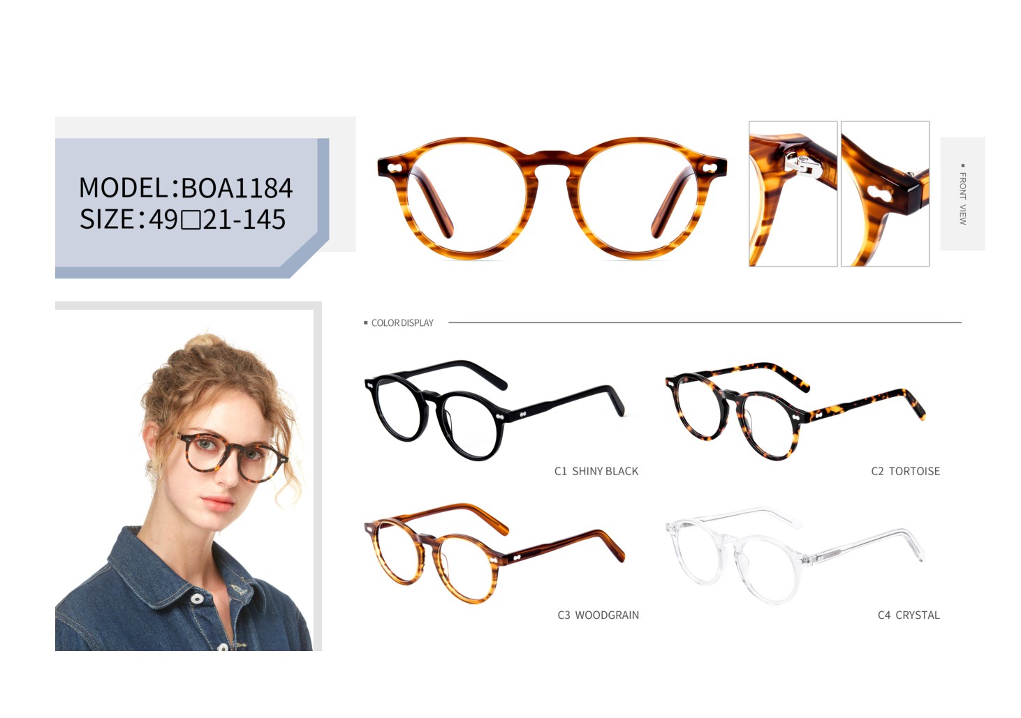  Wholesale Vintage Ladies Design Handmade Acetate Optical Frame