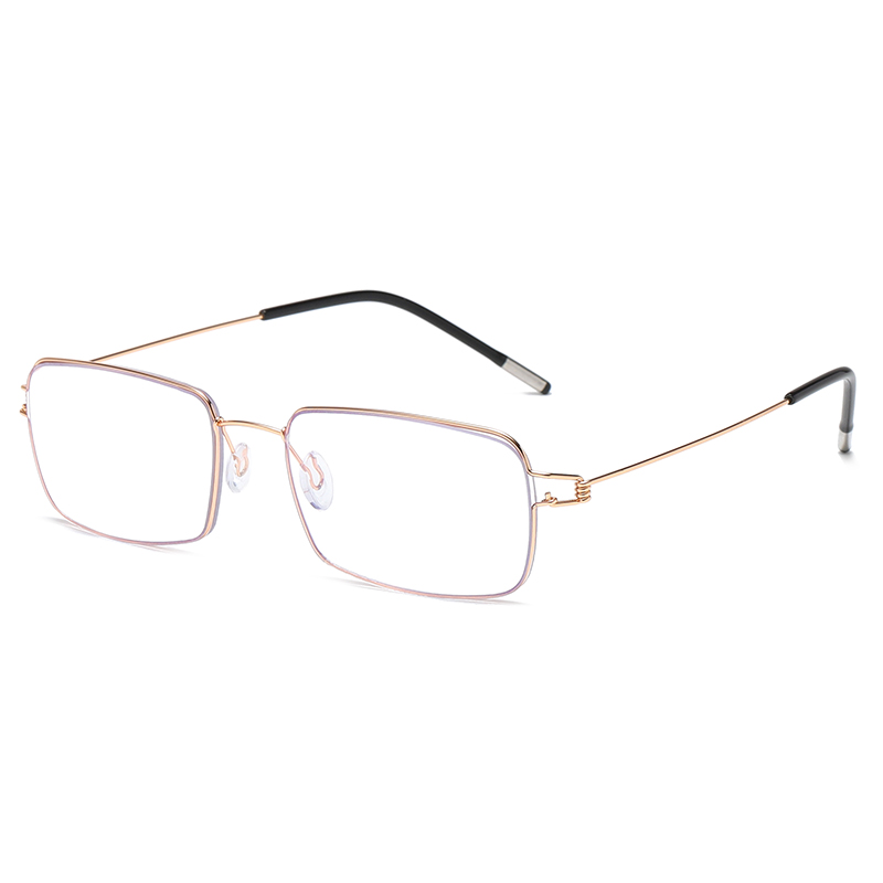 Stainless Steel Handmade No Screw Ultra Light Blue Light Reading Glasses