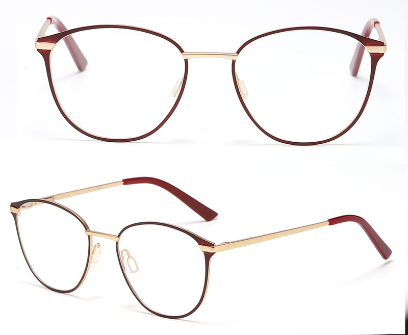 Hingh Quality Euro Design Vintage Double Color Ladies Stainless Optical Frames