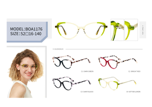  Wholesale Ladies Cat eye Fashion Luxury Lamination Design Handmade Acetate Optical Frame
