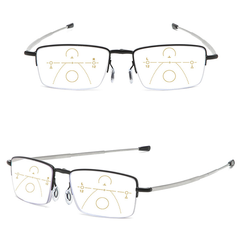 Model 908F Half Rim Folding Reading Glasses ANTI Blue Ligh Telescope Arms Portable Design