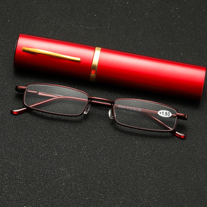 Compact Pen Readers with Aluminium cases Blue light Blocking Computer Digital Blue Light Spring Hinge Reading Glasses