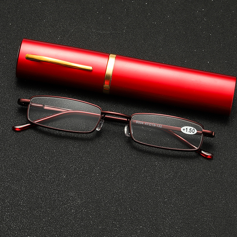 Compact Pen Readers with Aluminium cases Blue light Blocking Computer Digital Blue Light Spring Hinge Reading Glasses