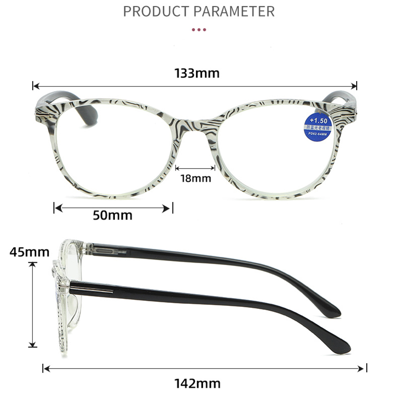 Newest Ladies Elegant Vintage Camouflage Patten Women Blue light Blocking Reading Glasses