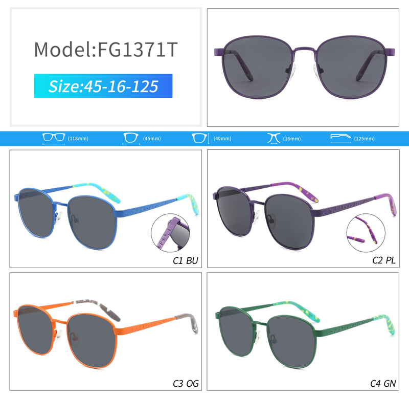 Kids Colored Metal Polarized Sunglasses Optical Frames