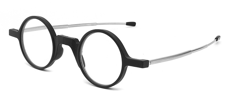 TR90 Frames Stainless Steel Telescope Arms Foldable Blue Light Vintage Round Reading Glasses