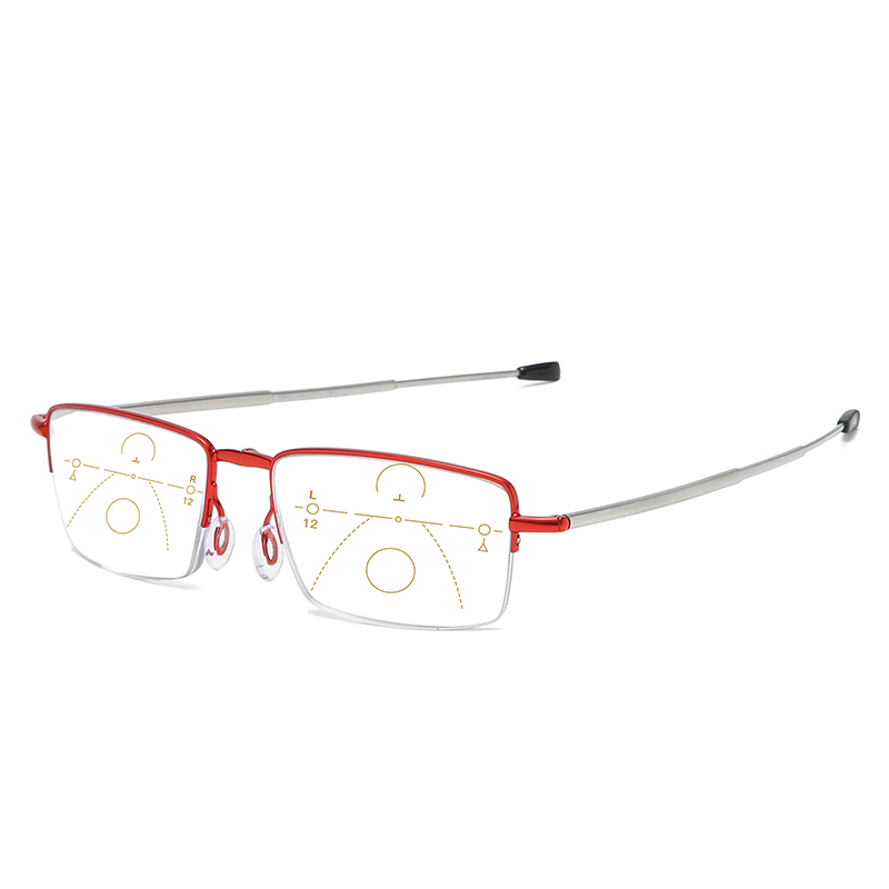 Model 908F Half Rim Folding Reading Glasses ANTI Blue Ligh Telescope Arms Portable Design