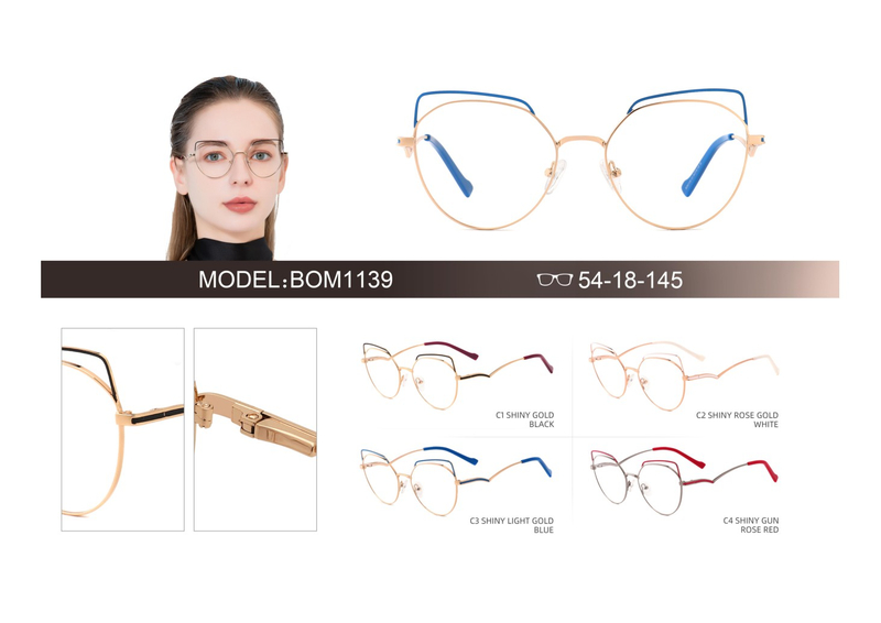 Ready to Sale Women Luxury Classic Prescription Myopic Eyeglasses Optical Frame 