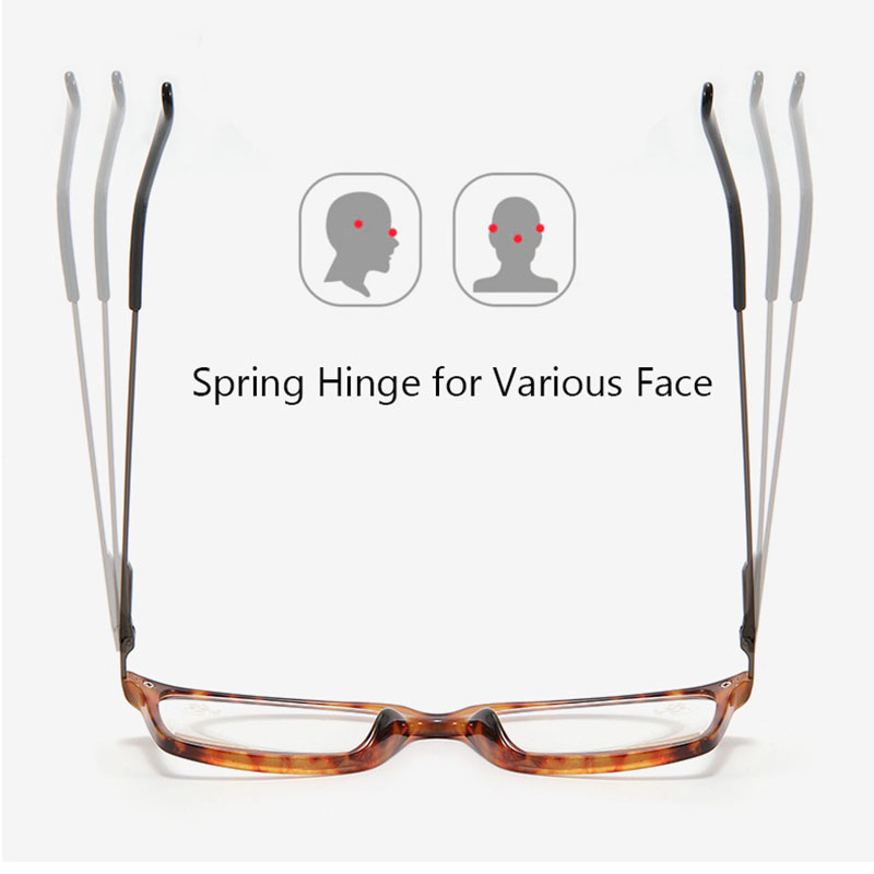 Unisex Spring Hinge Plastic and Metal Combination Blue light Block, Computer Mobile Digital Reading Glasses