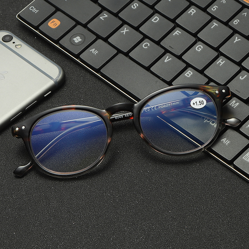 Plastic Fashion Bright color Vintage design Blue light Blocking Computer Digital Spring Hinge Reading Glasses