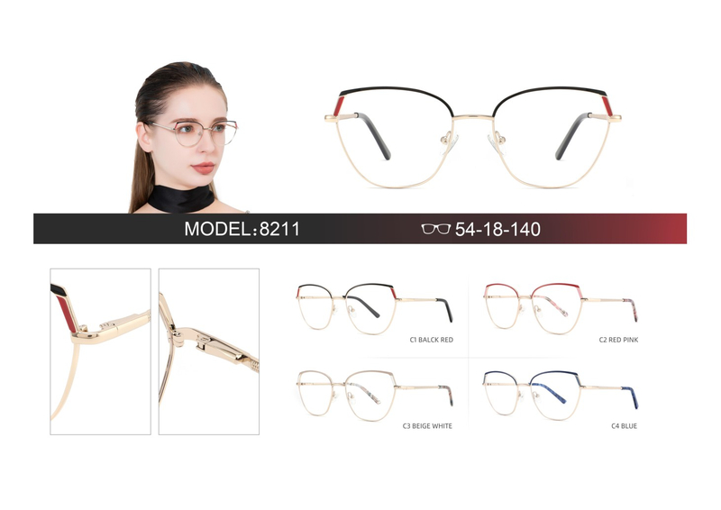 Hot Sale Ready Stocks Popular Women Glasses Frame Metal Optical Eyeglasses Frames 