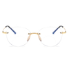 Unisex Bifocal Reading Glasses Stainless Steel Vintage RImless Design Blue light Blocking Digital Reading Glasses