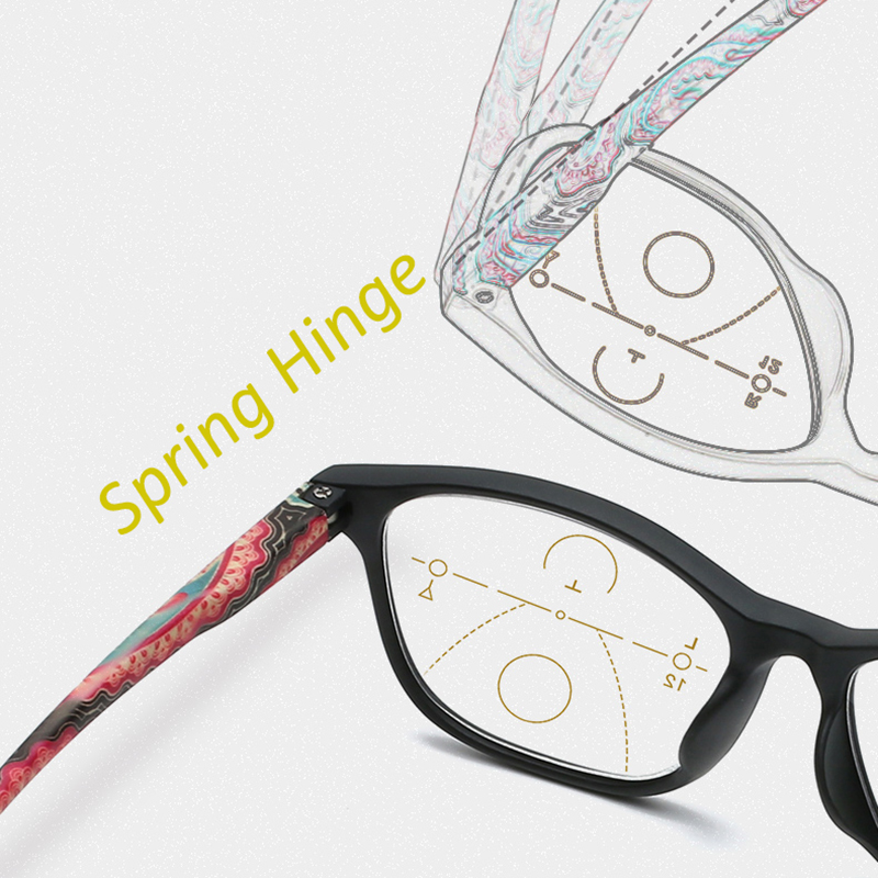 Multi Focus Blue Light Reading Glasses PC Frame
