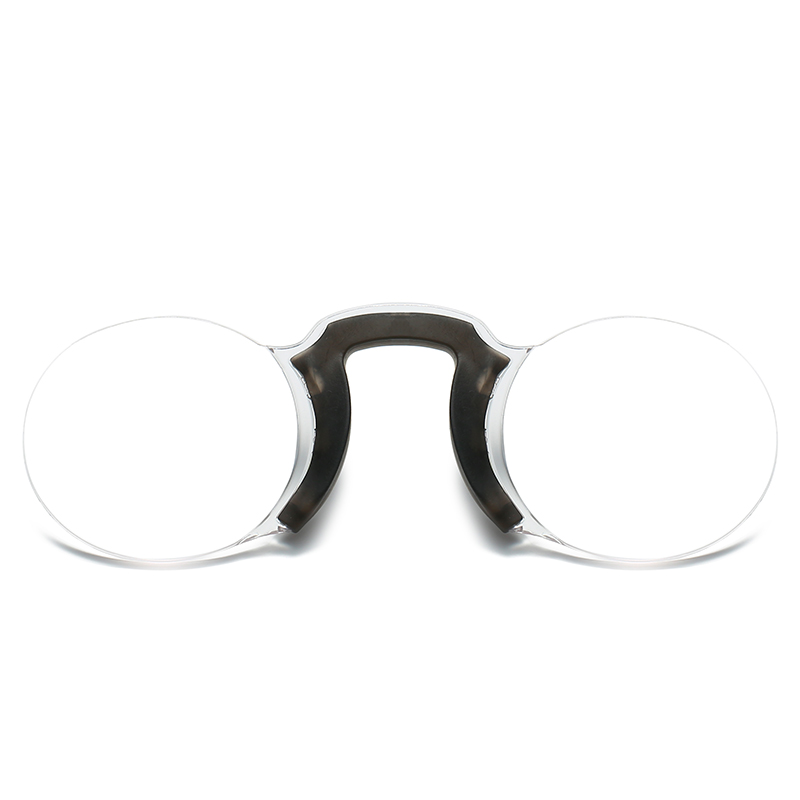 Model 915 Portable And Compact Nose Clip Reading Glasses Comfortable Slicon Nose Rimless without ARMS 