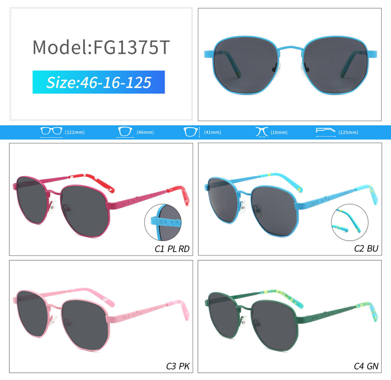 Kids Colored Metal Polarized Sunglasses Optical Frames series