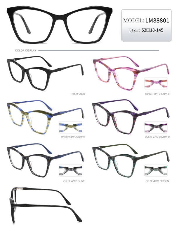  Ready Stocks Ladies Women Vintage Design Handmade Acetate Optical Frame Classic Optical Frame