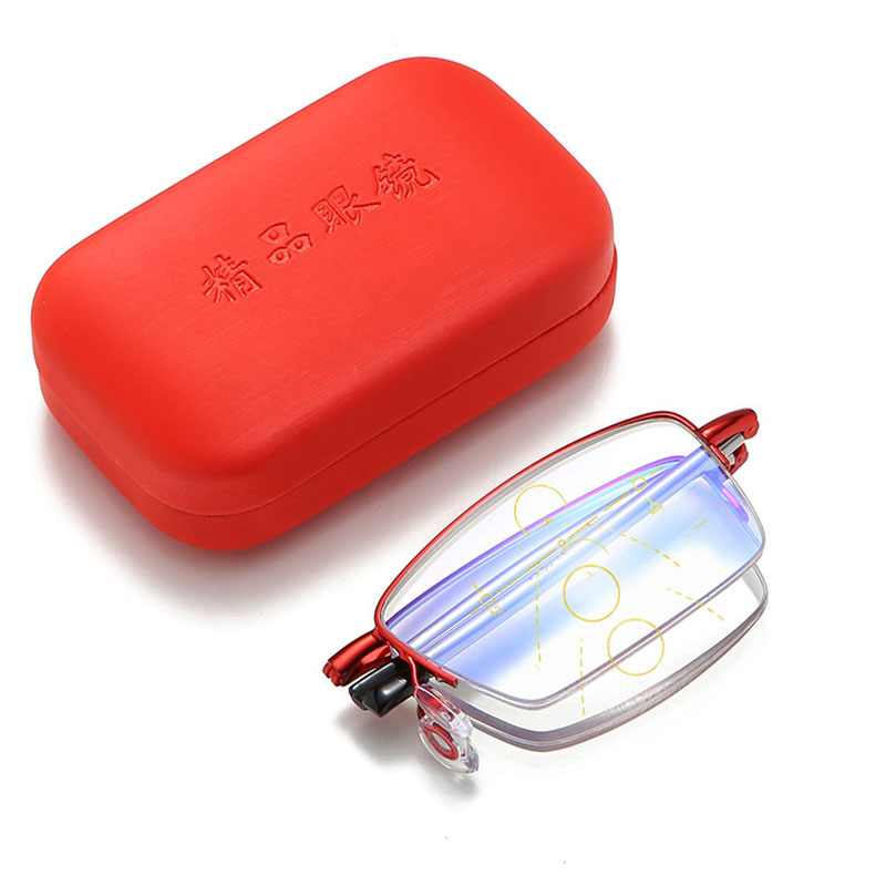 Model 908F Half Rim Folding Reading Glasses ANTI Blue Ligh Telescope Arms Portable Design