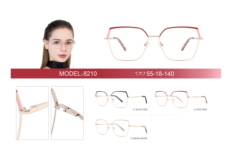 Hot Sale Ready Stocks Popular Women Glasses Frame Metal Optical Eyeglasses Frames 