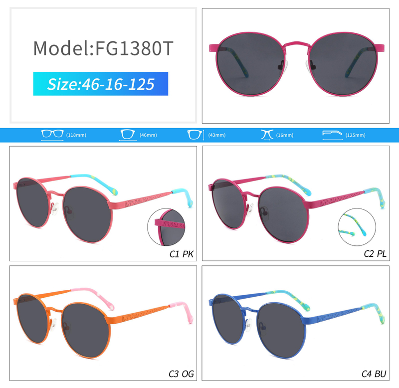 Kids Colored Metal Polarized Sunglasses Optical Frames series