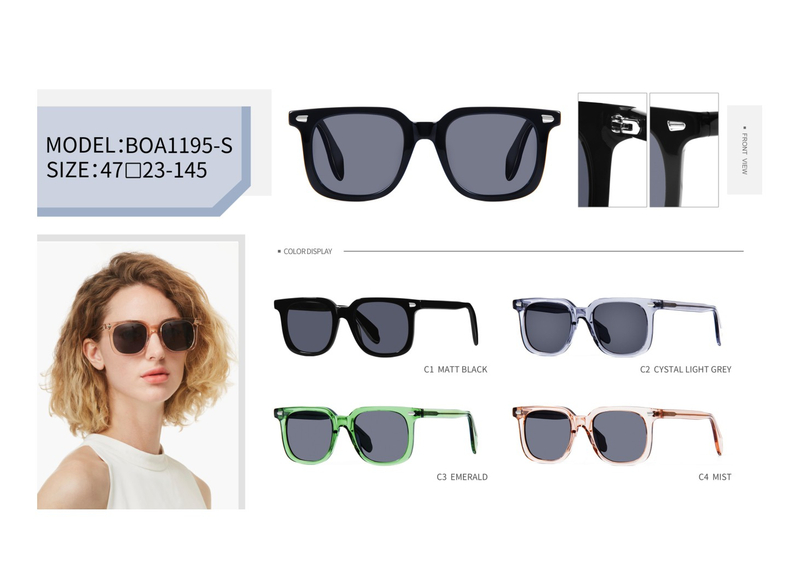Hot Sale Ready Stocks Vintage Design Unisex Trendy UV400 Acetate Polarized Sunglasses