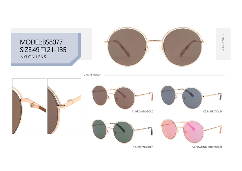 Hot Sale Ready to Sale Vintage Round Design Unisex Trendy UV400 Metal Sunglasses